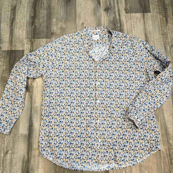 Ben Sherman Other - Ben Sherman White Blue and Yellow Floral Casual Button Down Shirt 2xl